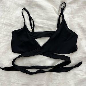Monday Swimwear Black Wrap Top
